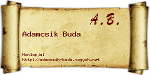 Adamcsik Buda névjegykártya